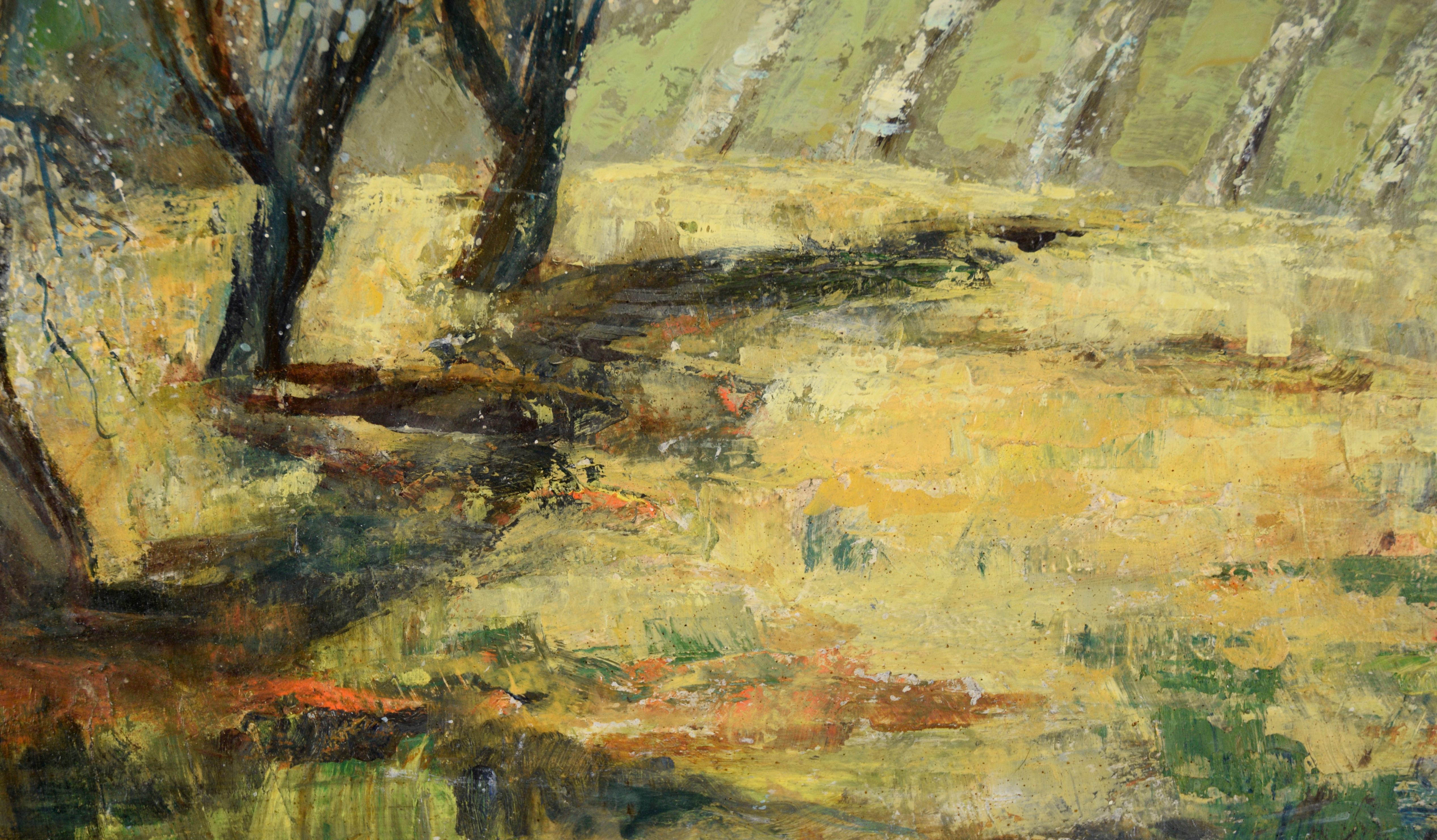 « The Awakening », paysage du début du printemps de Mt Hamilton, huile sur massonite en vente 3