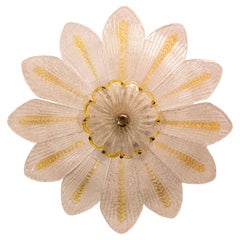 Florence, Yellow Large Size Sunflower Murano Glass Ceiling Light Or Chandelier