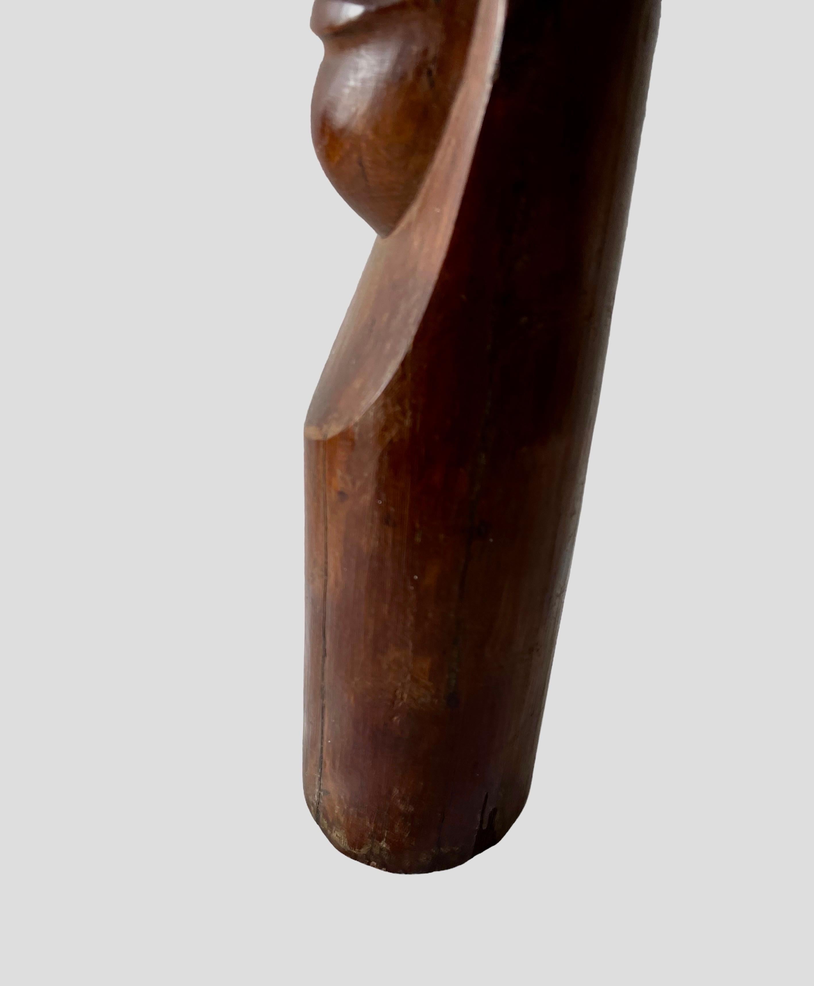 Kubanischer Meister Florencio Gelabert-Skulptur Große Holzschnitzerei-Büste eines Mannes, Porträt im Angebot 9