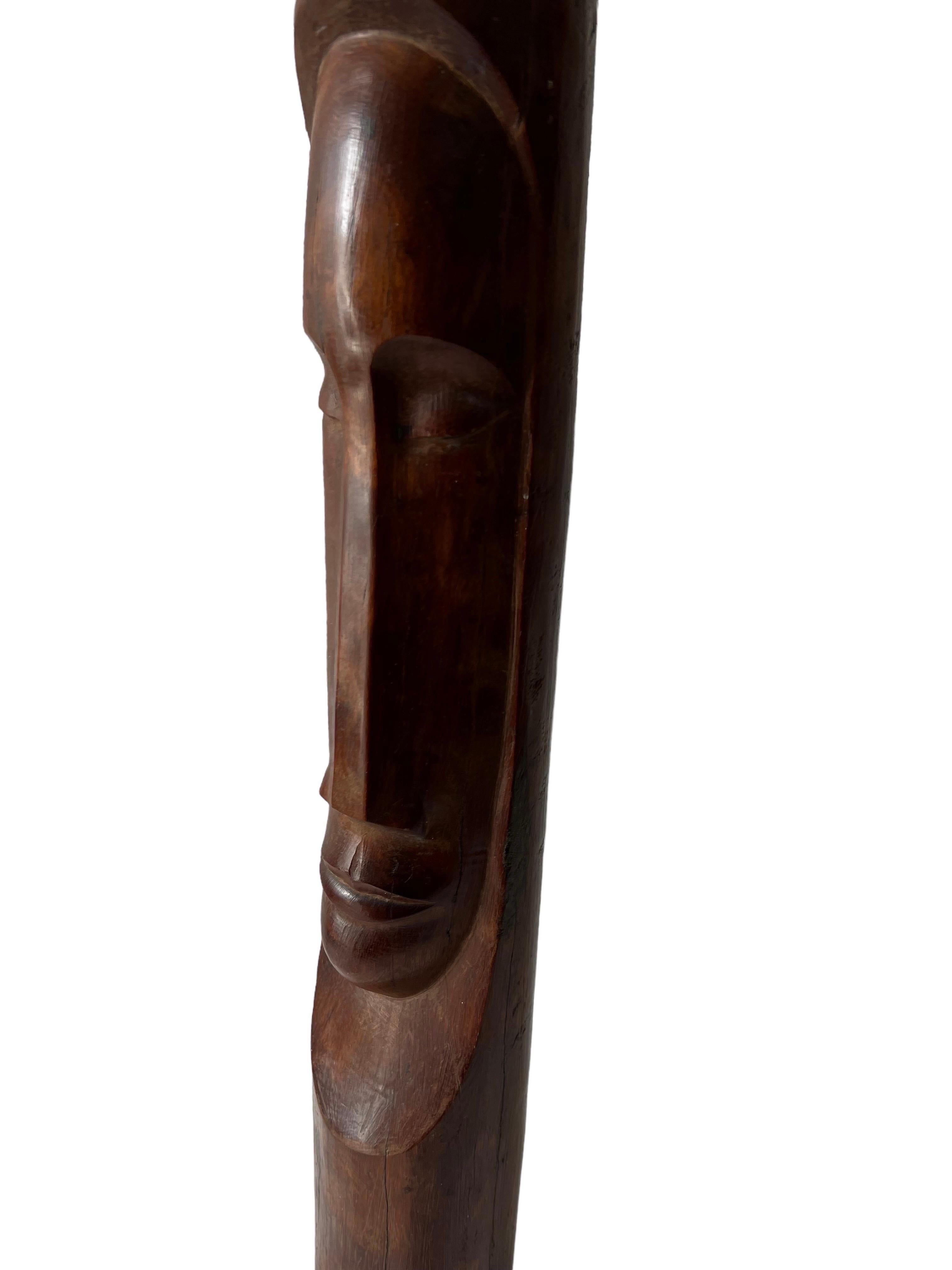 Florencio Gelabert Y Perez (Cuban, 1904-1995)
Hand carved, signed; 1979
Materials: Cuban wood (mahogany?)
Dimensions 23 X 4 X 4 inches
Label affixed to underside: National Registry of Cultural Assets of the Republic of Cuba Ministry of