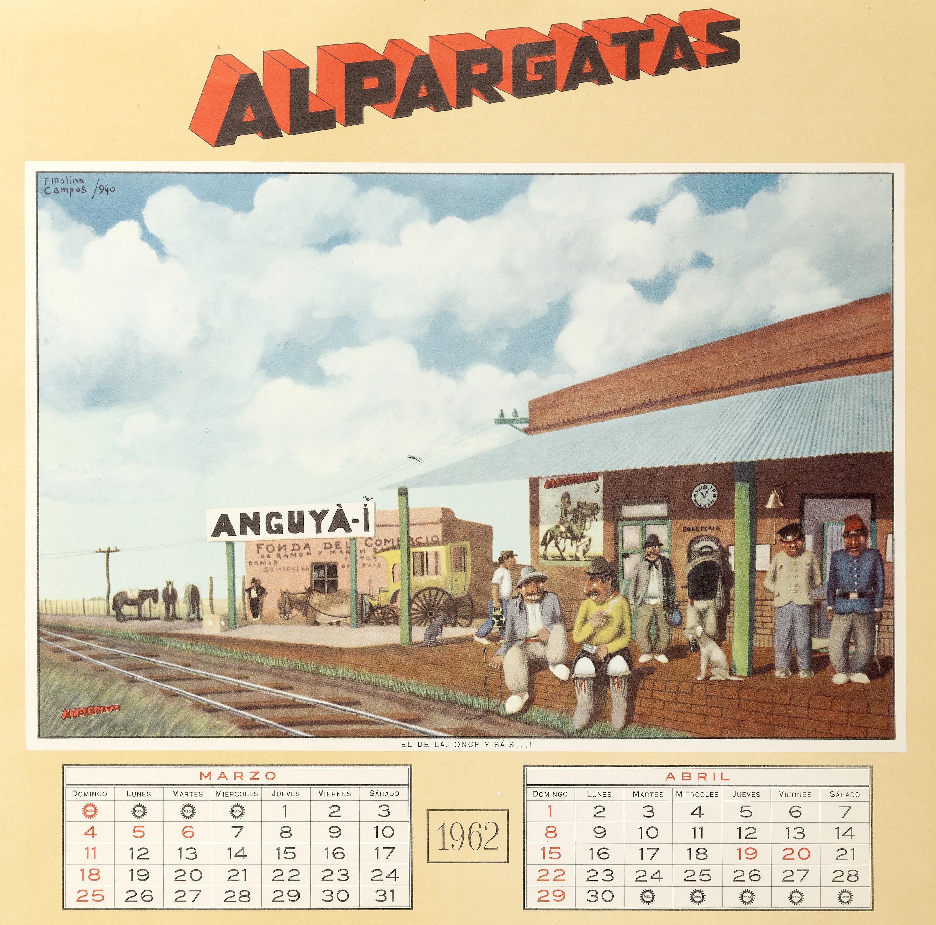 Ayer Hoy Manana, Offset Modern Calendar by Florencio Molina Campos For Sale 3