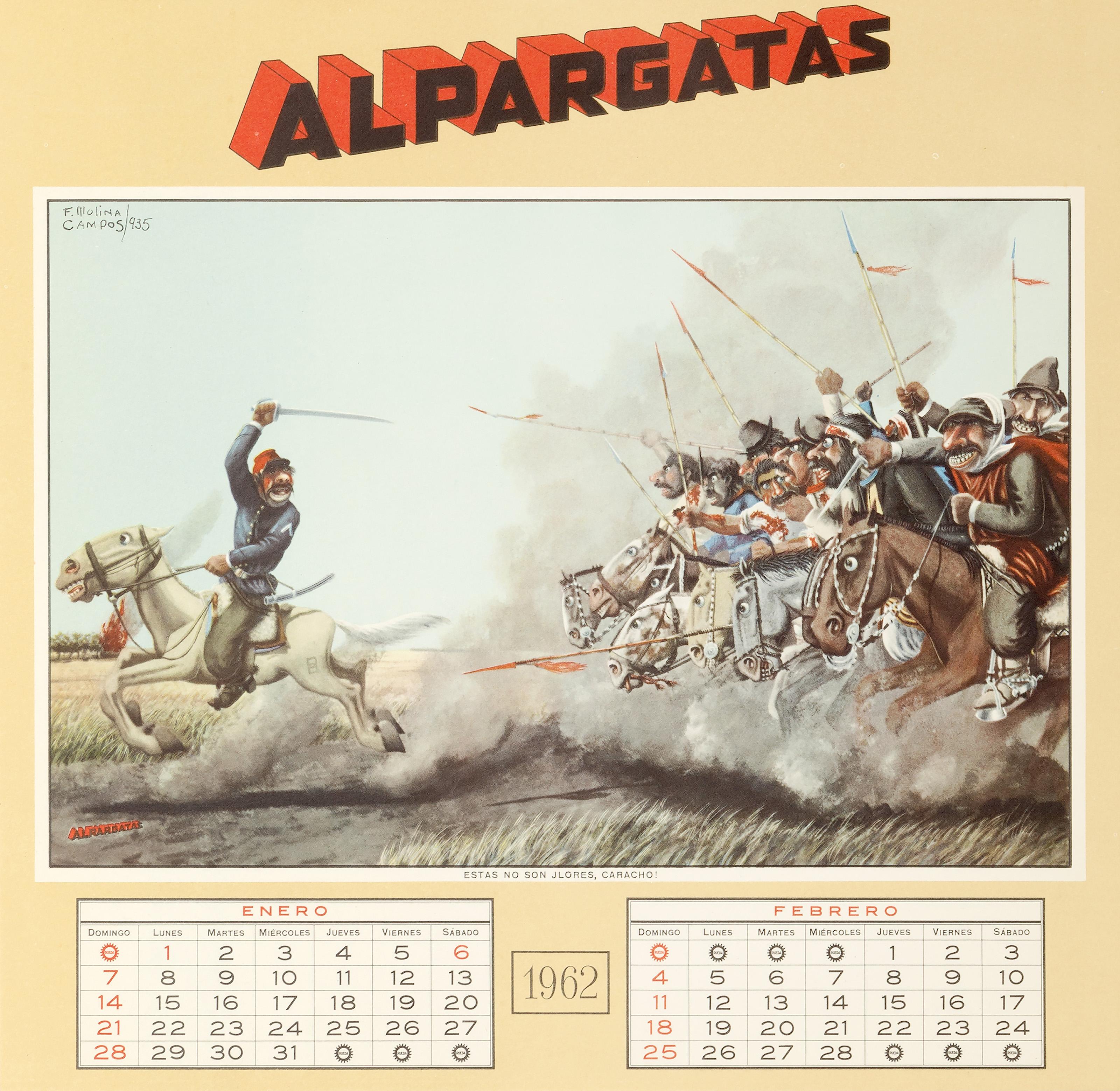 Ayer Hoy Manana, Offset Modern Calendar by Florencio Molina Campos For Sale 4