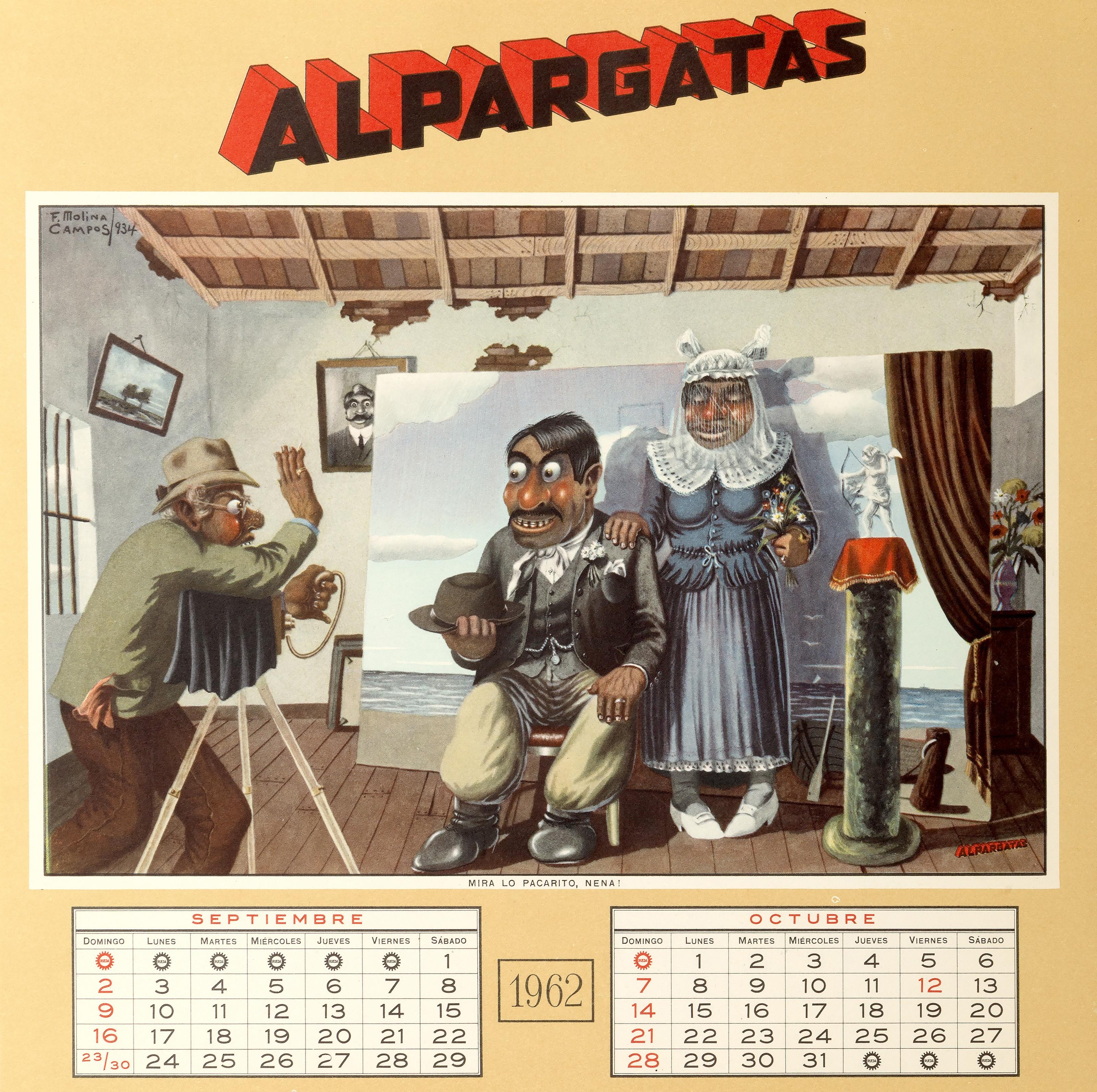Ayer Hoy Manana, Offset Modern Calendar by Florencio Molina Campos For Sale 5