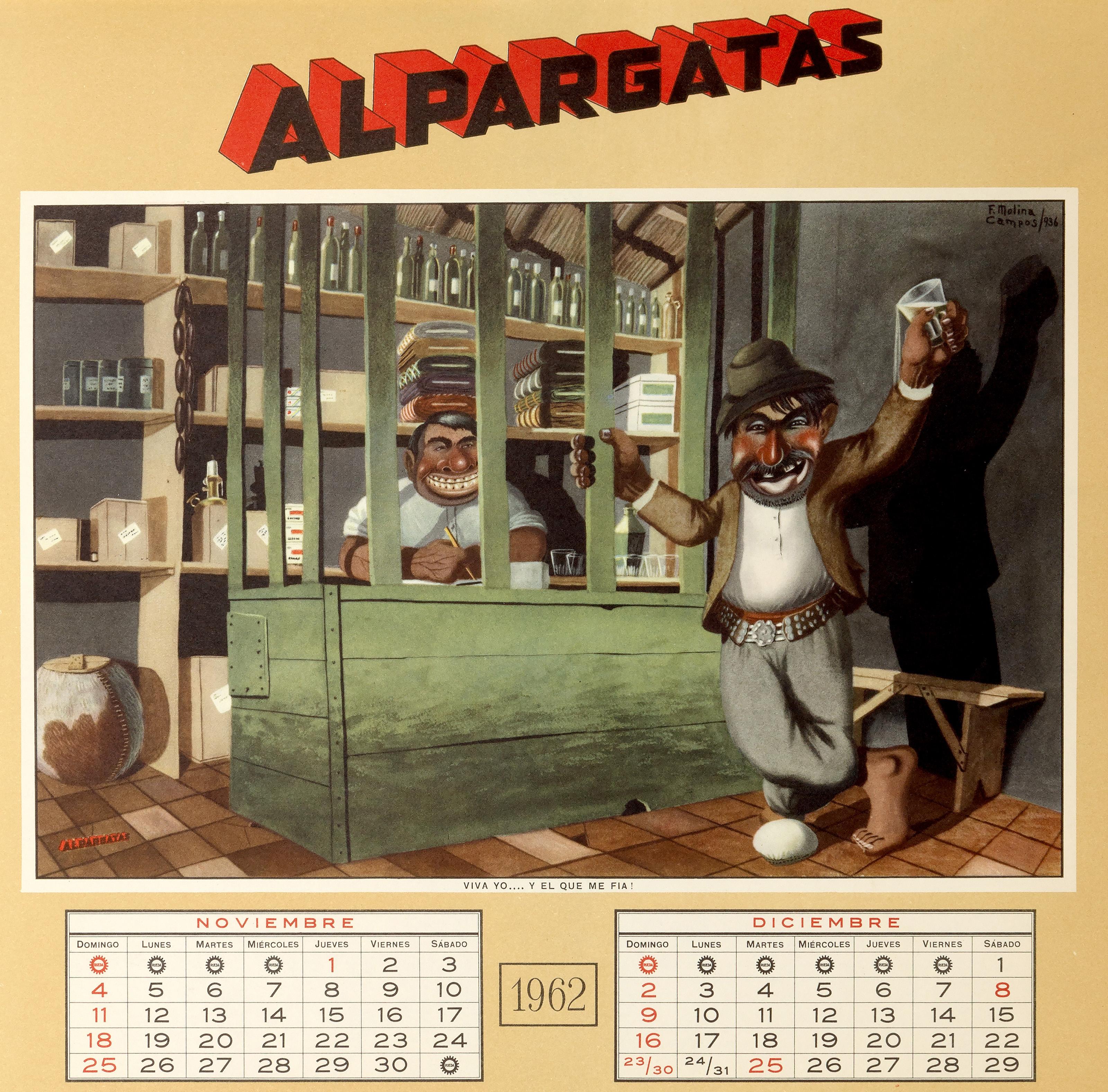 Ayer Hoy Manana, Offset Modern Calendar by Florencio Molina Campos For Sale 8