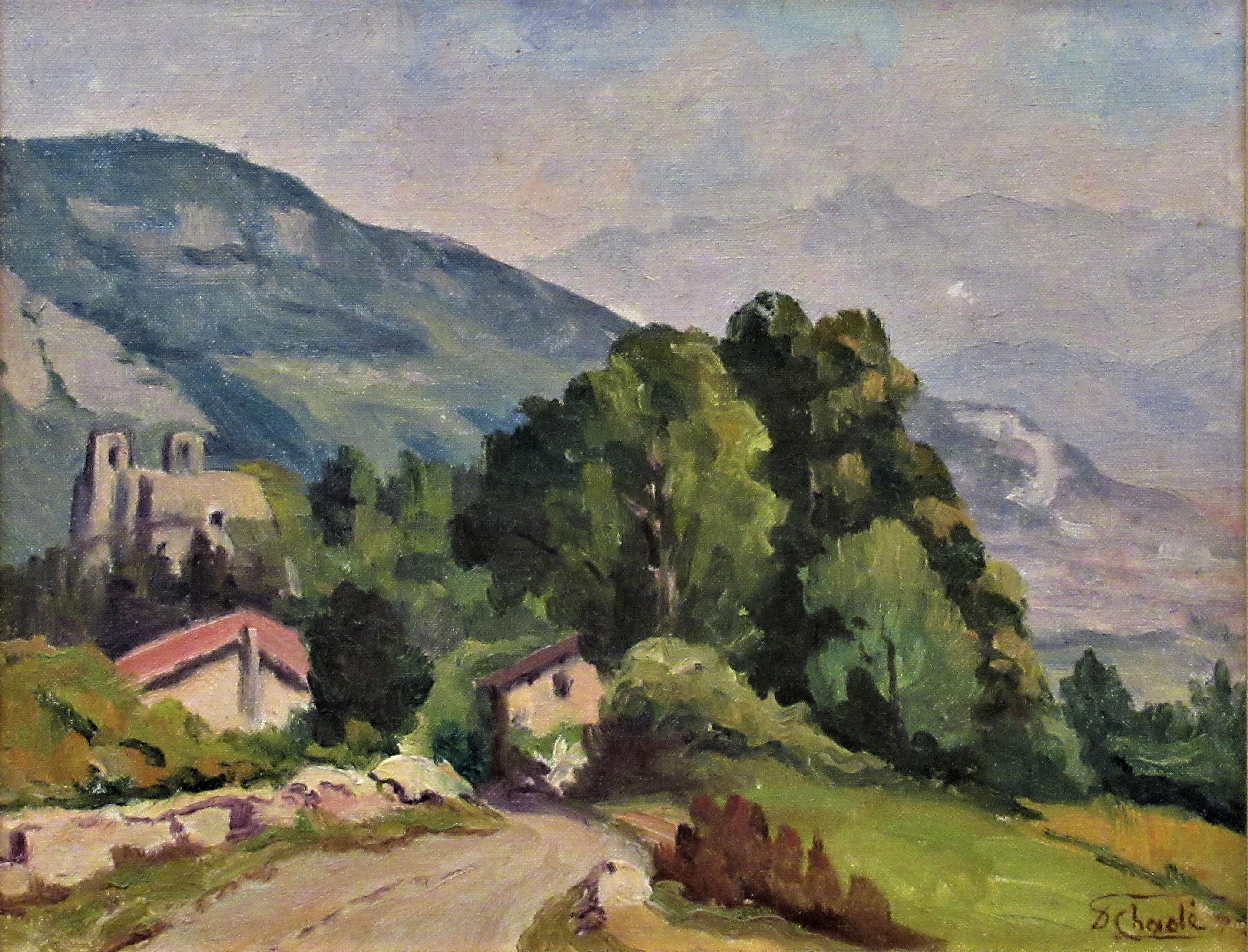 Cote de Lassange, Grenoble Belldone - Painting by Florent Chade