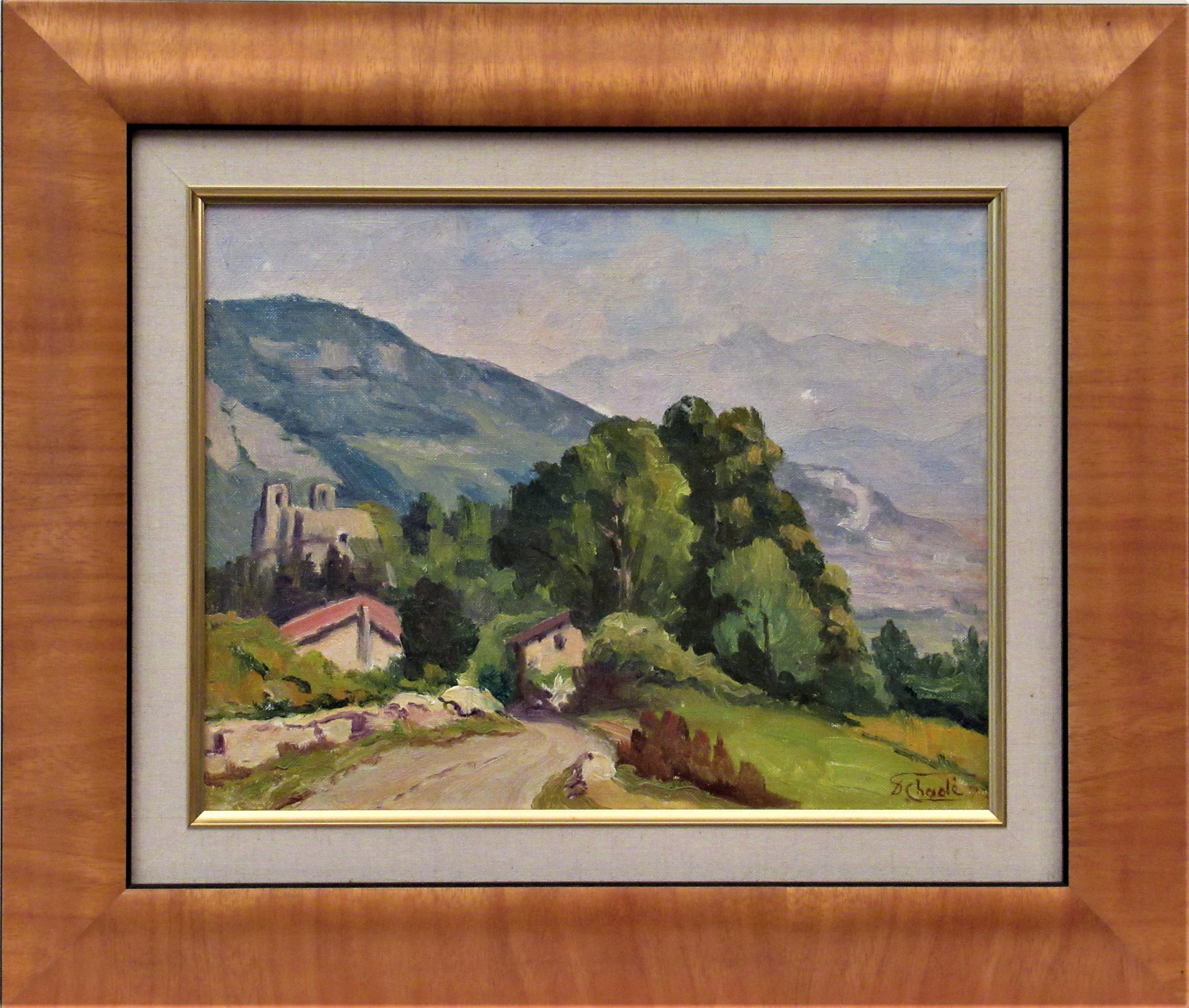 Florent Chade Landscape Painting - Cote de Lassange, Grenoble Belldone