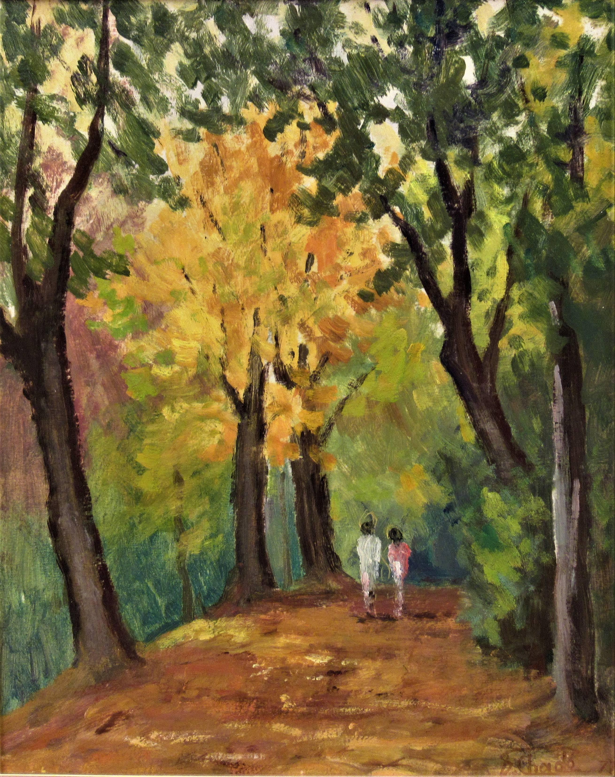 Promenade Dans les Bois - Painting by Florent Chade