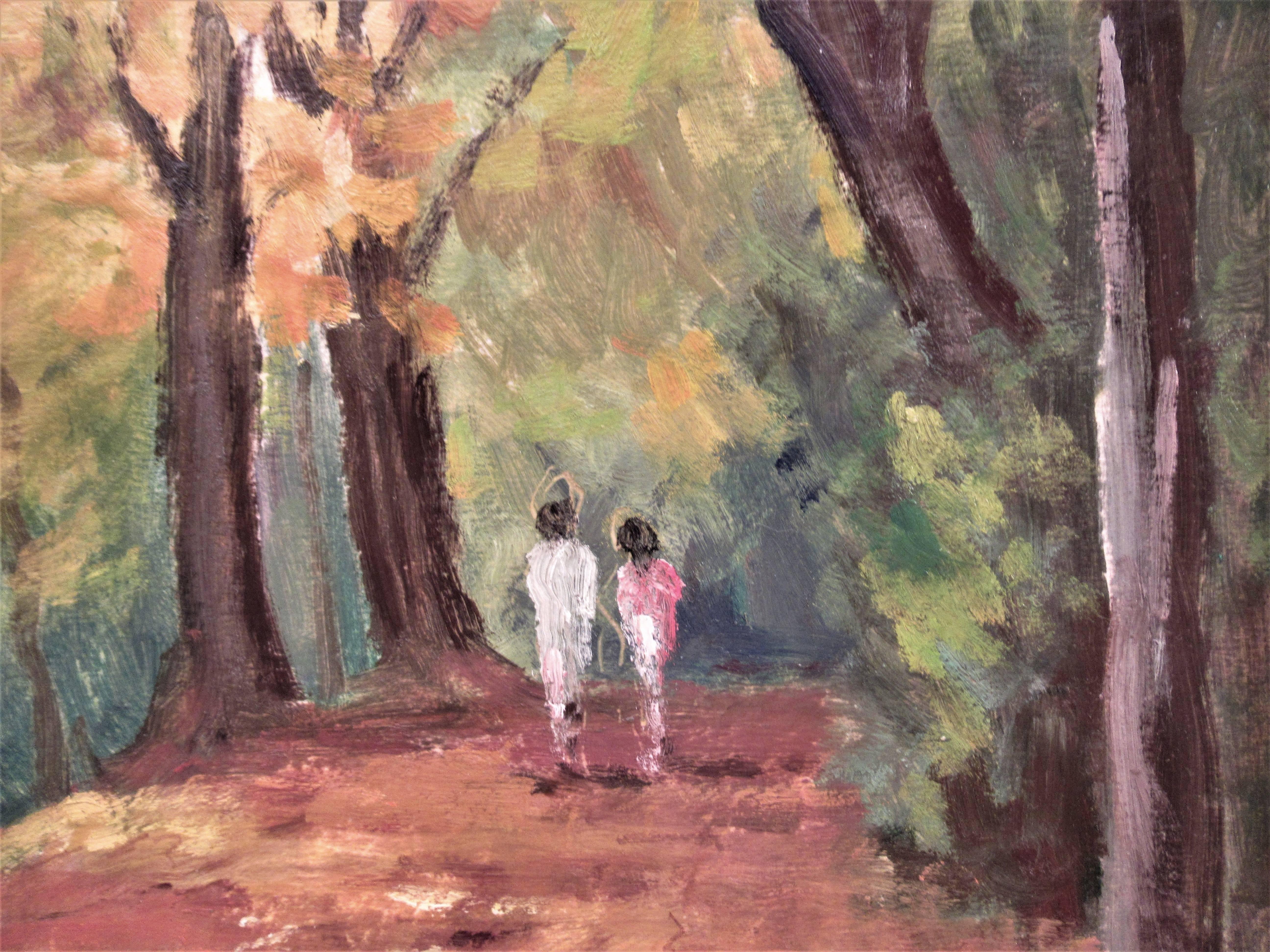 Promenade Dans les Bois - Impressionist Painting by Florent Chade
