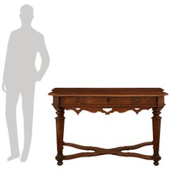 Florentine 17th century Louis XIV Period Walnut and Bronze consoles/center table