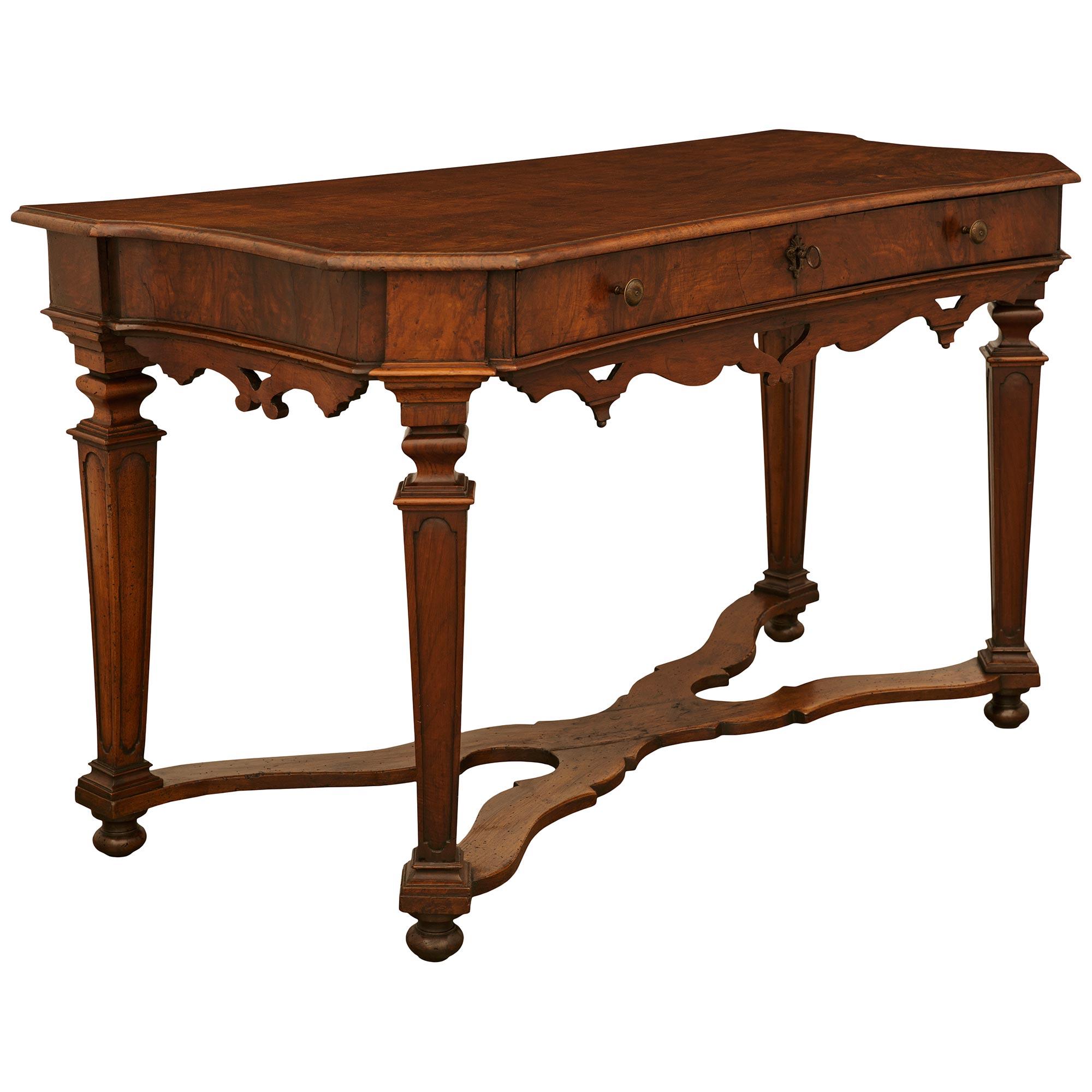 Louis XVI Florentine 17th century Louis XIV Period Walnut and Bronze consoles/center table For Sale