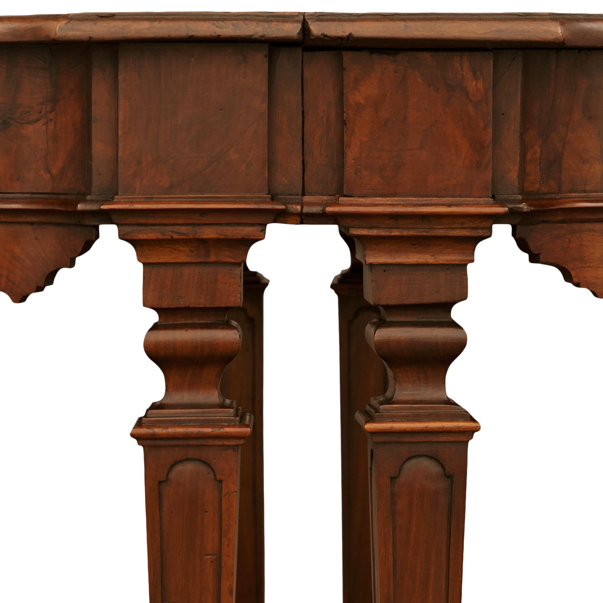 Florentine 17th century Louis XIV Period Walnut and Bronze consoles/center table For Sale 3