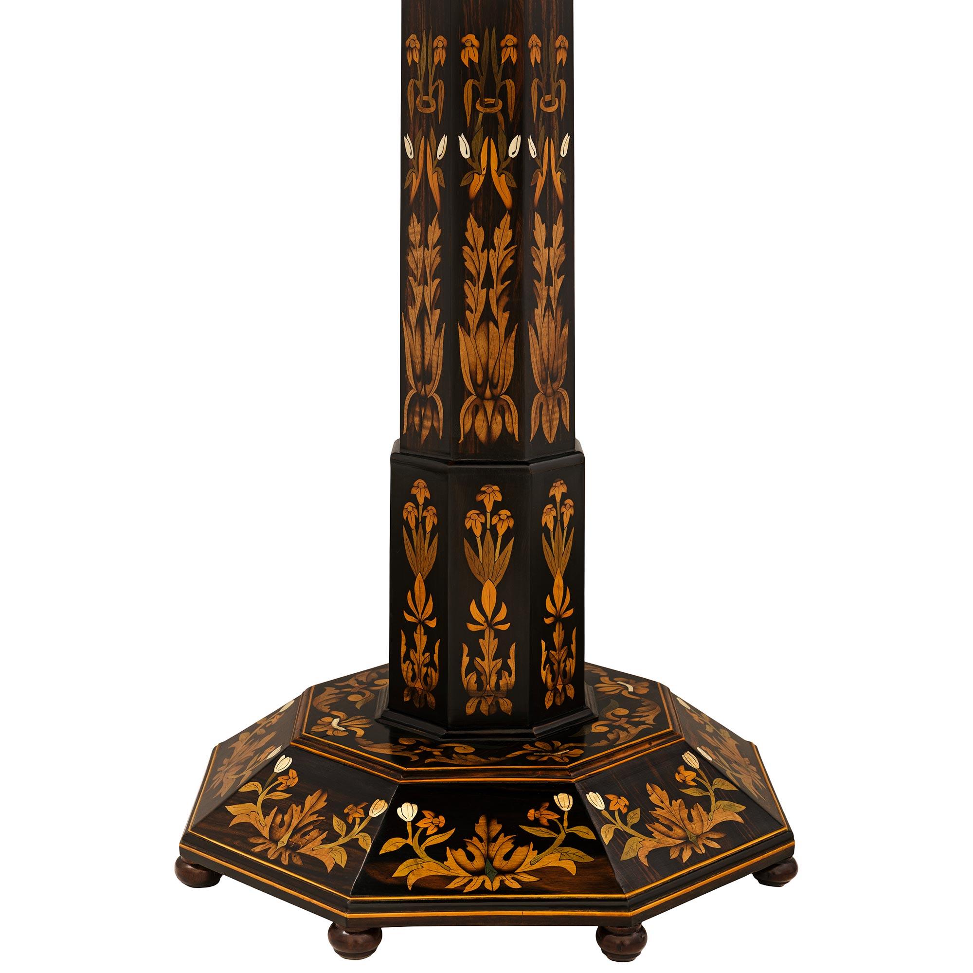 Florentine 19th century Fruitwood, Mother of Pearl and Bone tilt top table For Sale 2