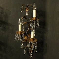 Florentine 19th Century Pair of Toleware Wall Sconces