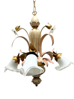 3-Licht-Kronleuchter aus polychromem Holz im florentinischen Barockstil von Eglo Austria