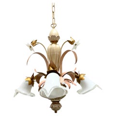 Florentine Baroque Style Polychrome Wood 3 Light Chandelier by Eglo Austria