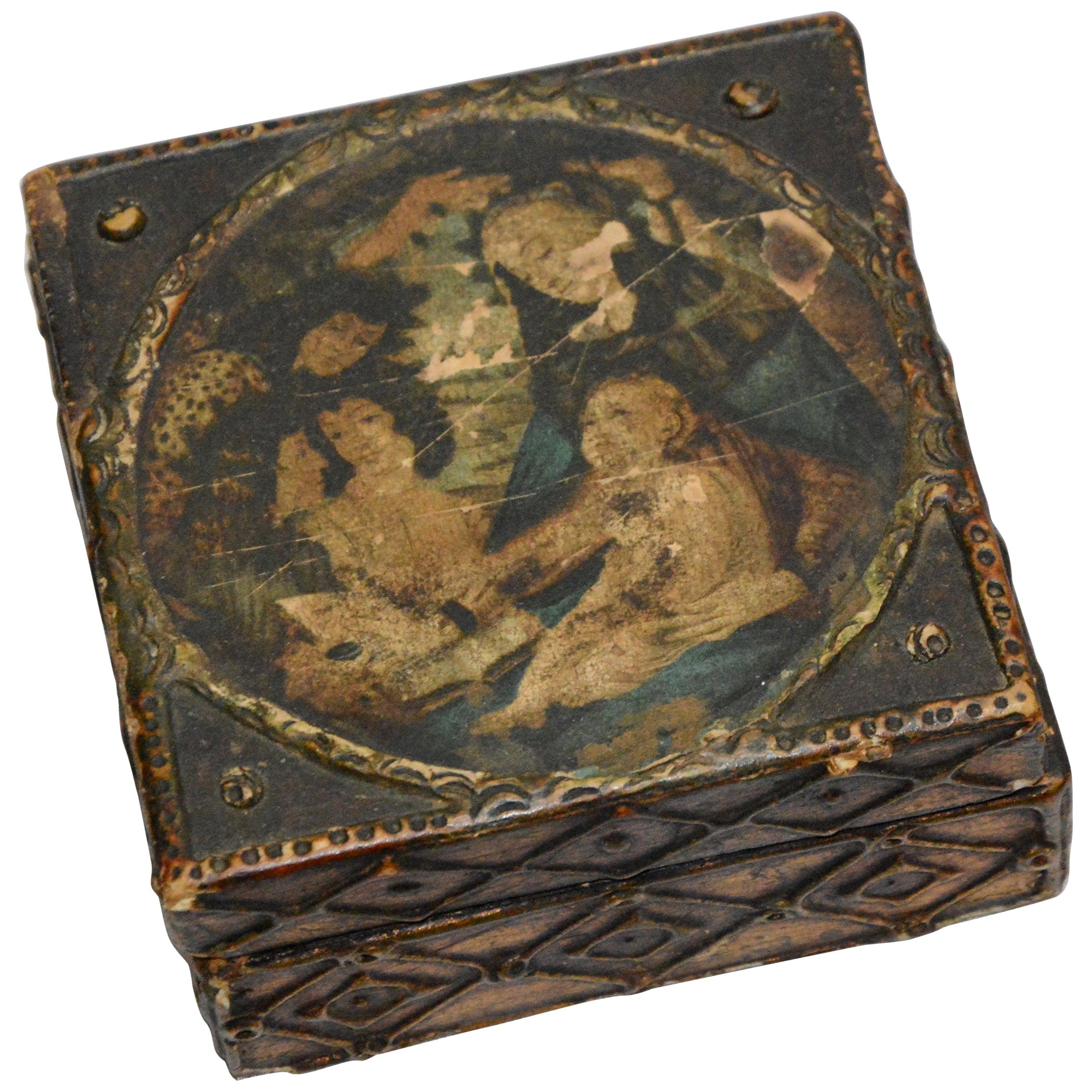 Florentine Box with Madonna and Child For Sale