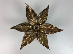 Florentine florale Wandleuchte aus Messing von Willy Daro für Massive Lighting, Belgien