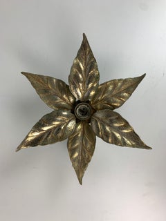 Applique Florentine in ottone con fiori di Willy Daro per Massive Lighting, Belgio