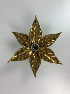 Florentine florale Wandleuchte aus Messing von Willy Daro für Massive Lighting, Belgien