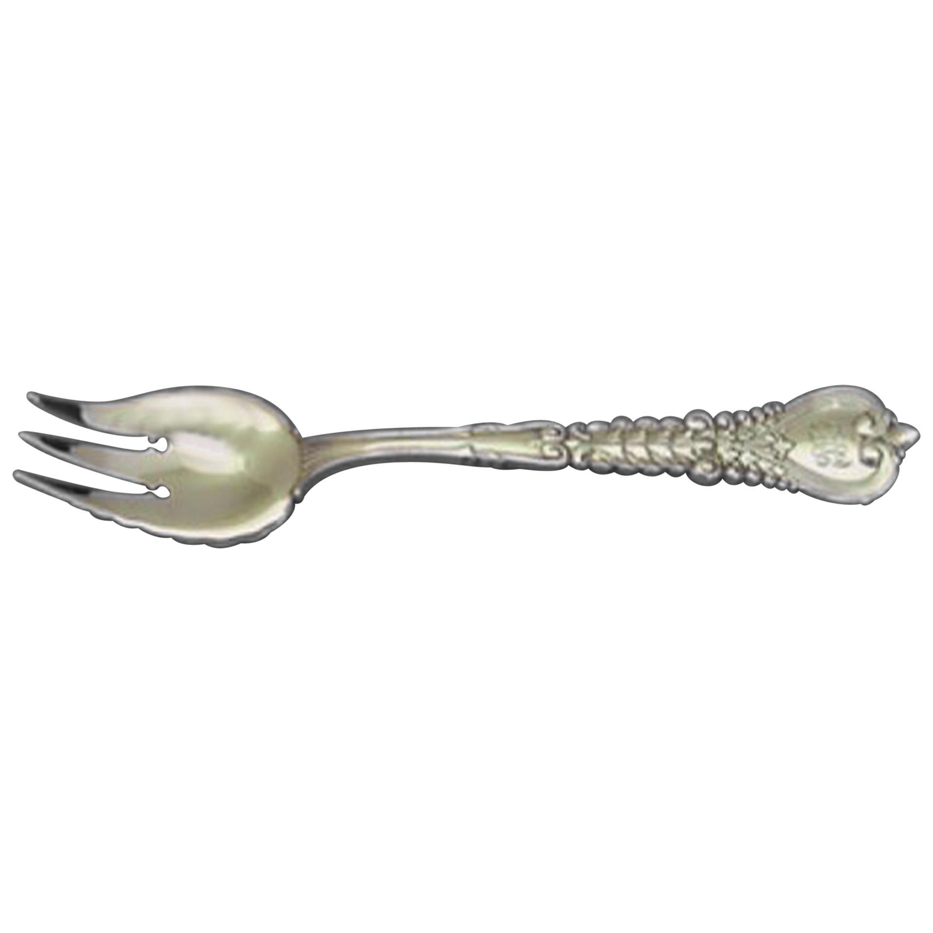 Richelieu par Tiffany and Co. Fourchette à pâtisserie en argent sterling antique à 3 dents et 2
