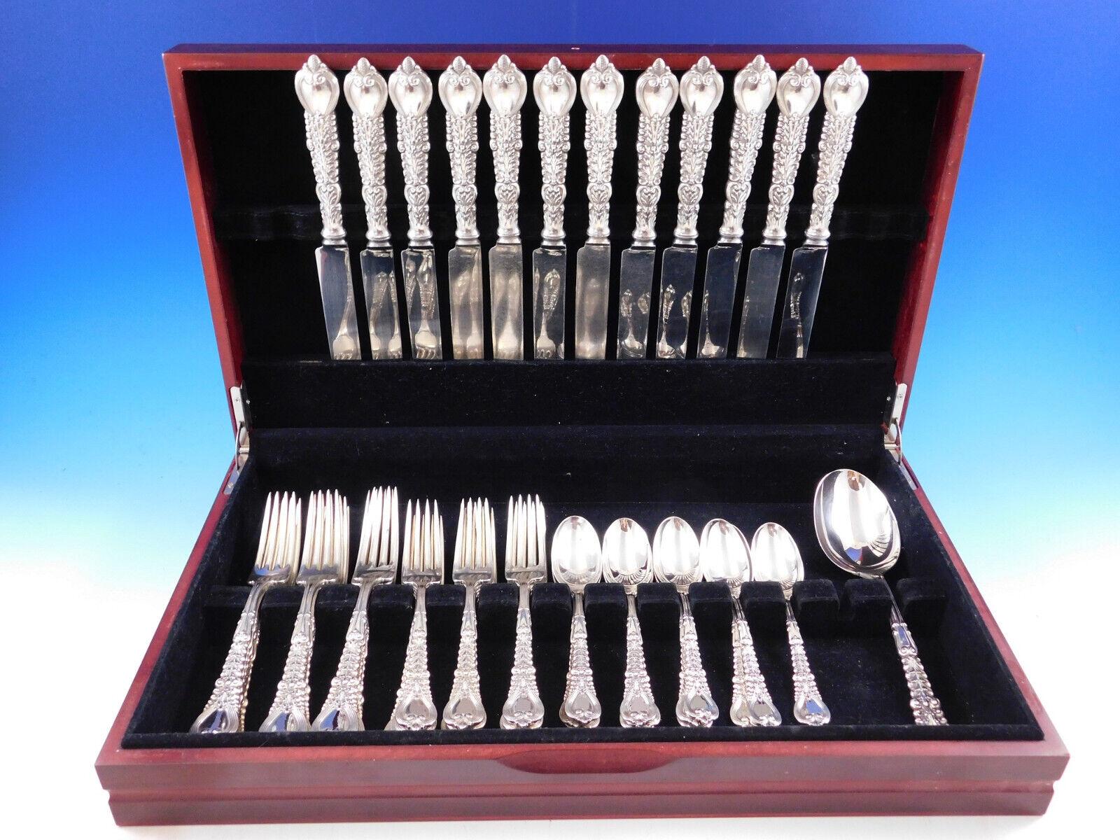 Florentine by Tiffany Sterling Silver Flatware Set for 12 Service 49 Pcs Dinner 6