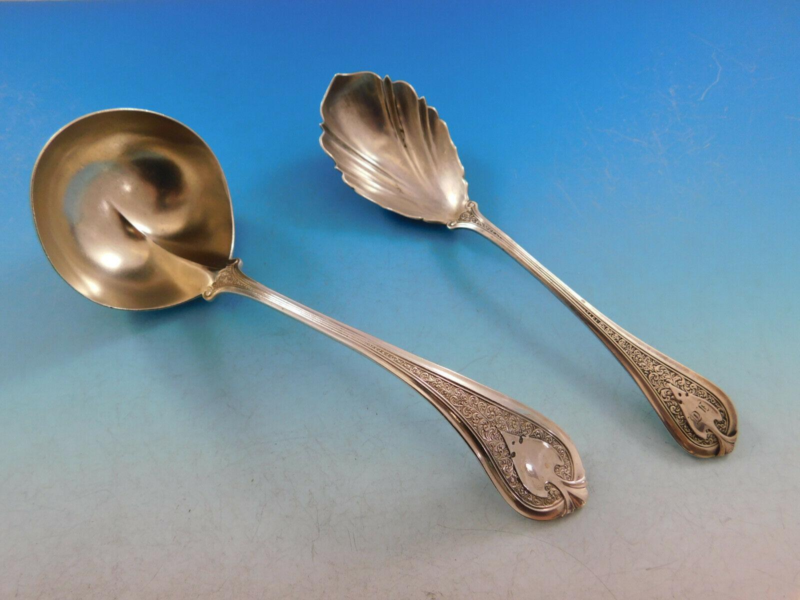 Florentine by Wendt Sterling Silver Flatware Service Set 65 Pcs Antique 3