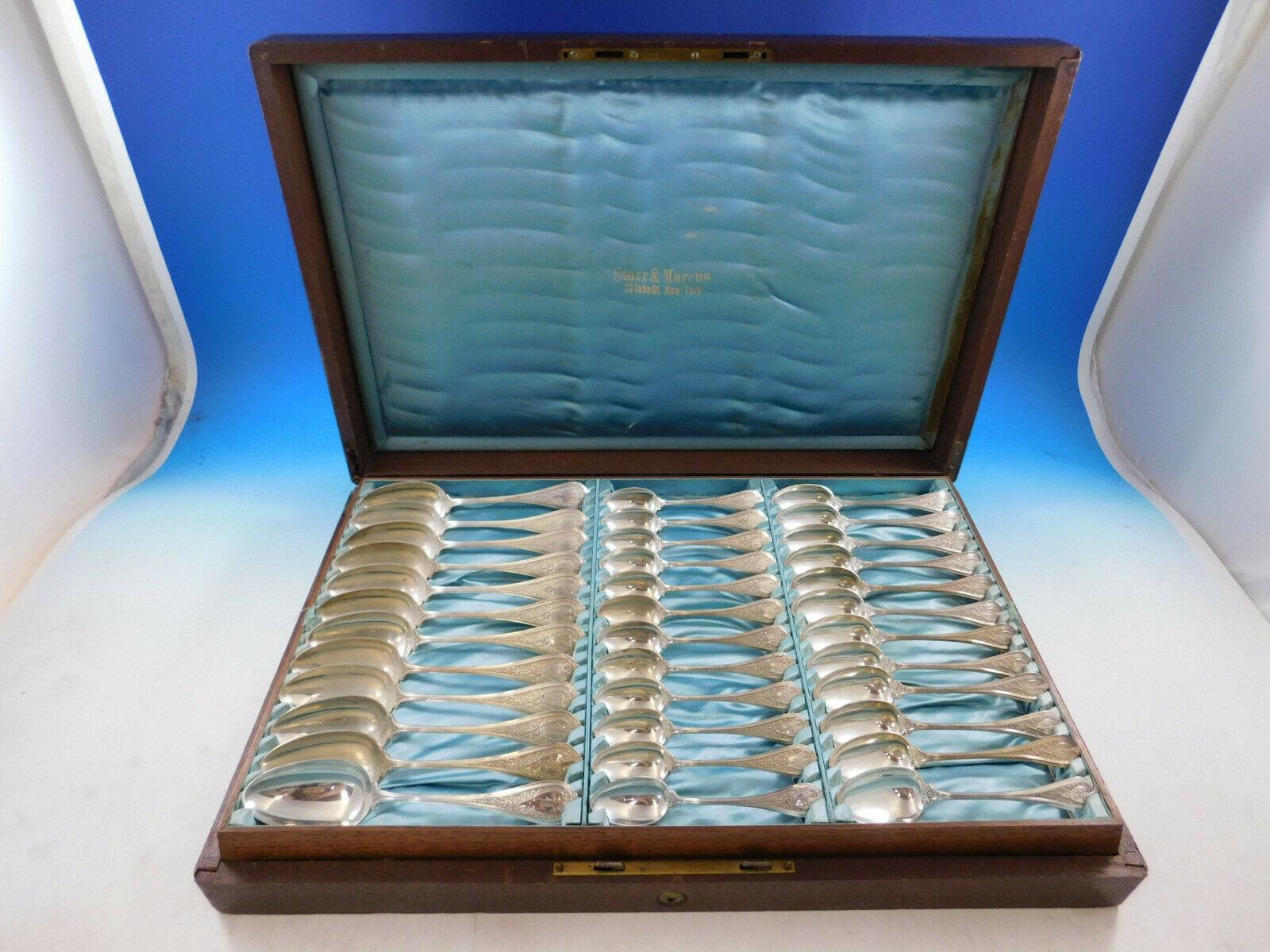 Florentine by Wendt Sterling Silver Flatware Set 12 Service 72 Pcs in Box Rare In Excellent Condition For Sale In Big Bend, WI