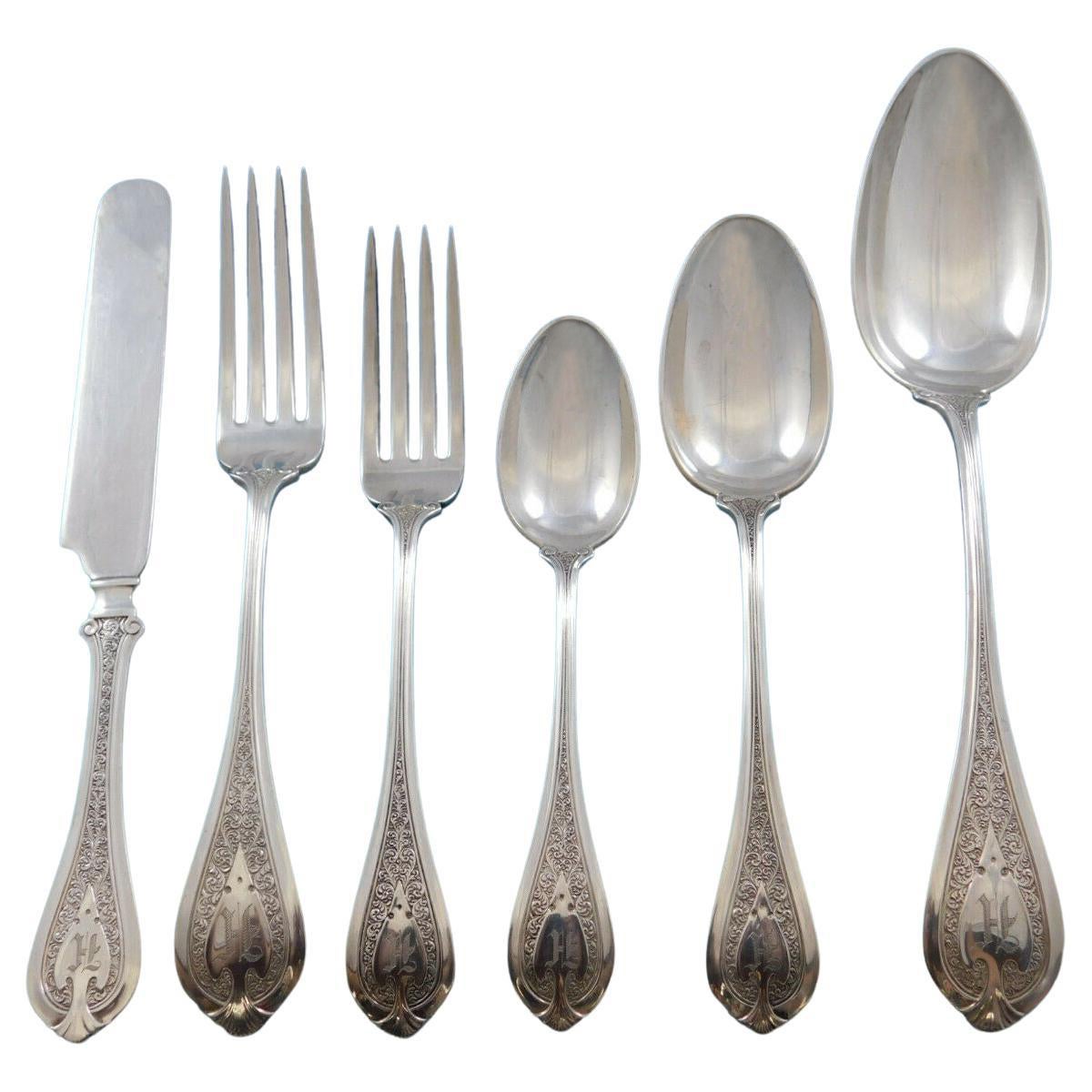 Florentine by Wendt Sterling Silver Flatware Set 12 Service 72 Pcs in Box Rare