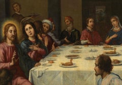 The Wedding at Cana Huge early 1600's Florentine Old Master Oil Painting canvas