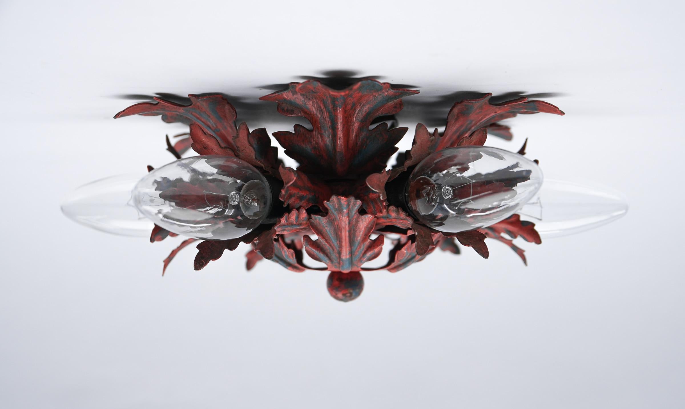 Metal Florentine Ceiling Lamp by Banci Firenze, 1960s For Sale