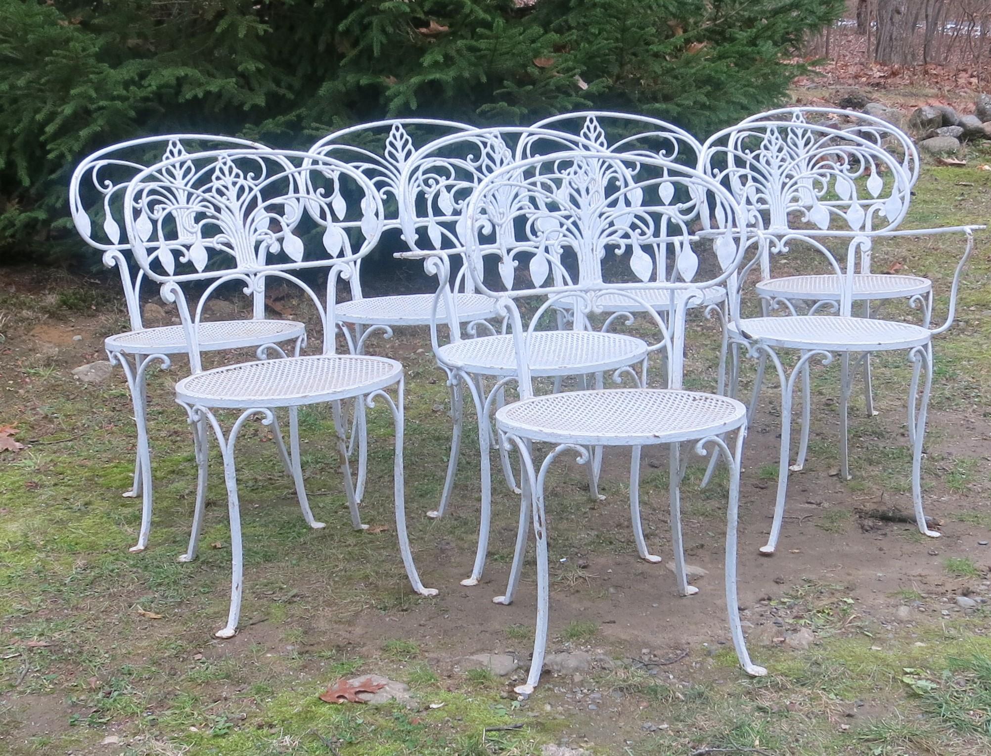 Early 20th Century Florentine Craft Studio Patio Dining Set Garden Furniture, 1920s For Sale