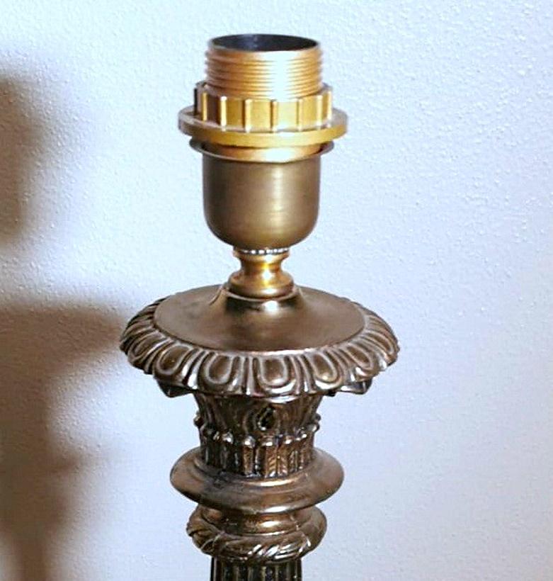 20th Century Florentine Craftsmanship Heavy Cast Empire Style Floor Lamp No Lampshade