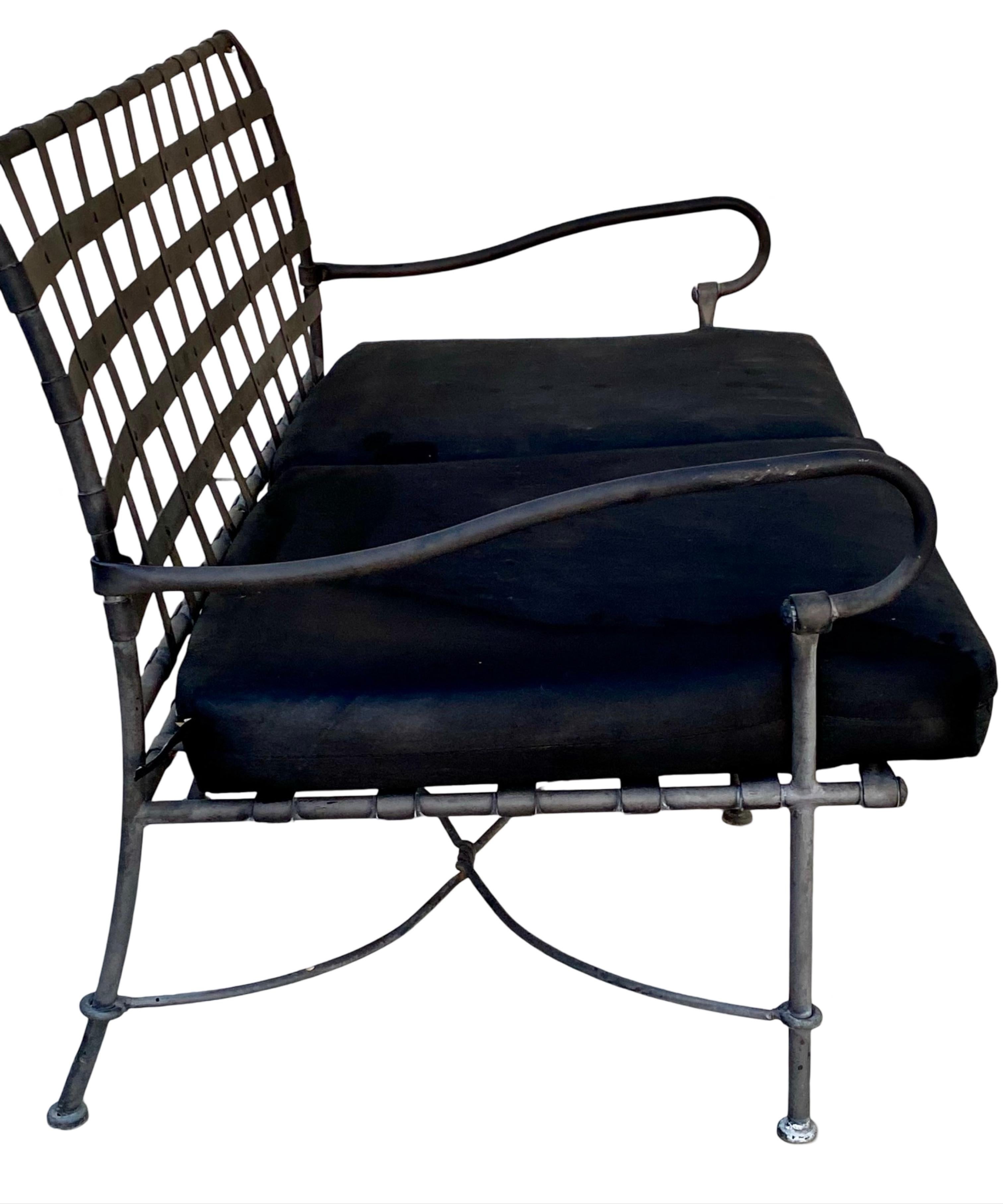 “Florentine” Design Attributed Vintage Rare Sofa With Orig Black Cushions For Sale 4