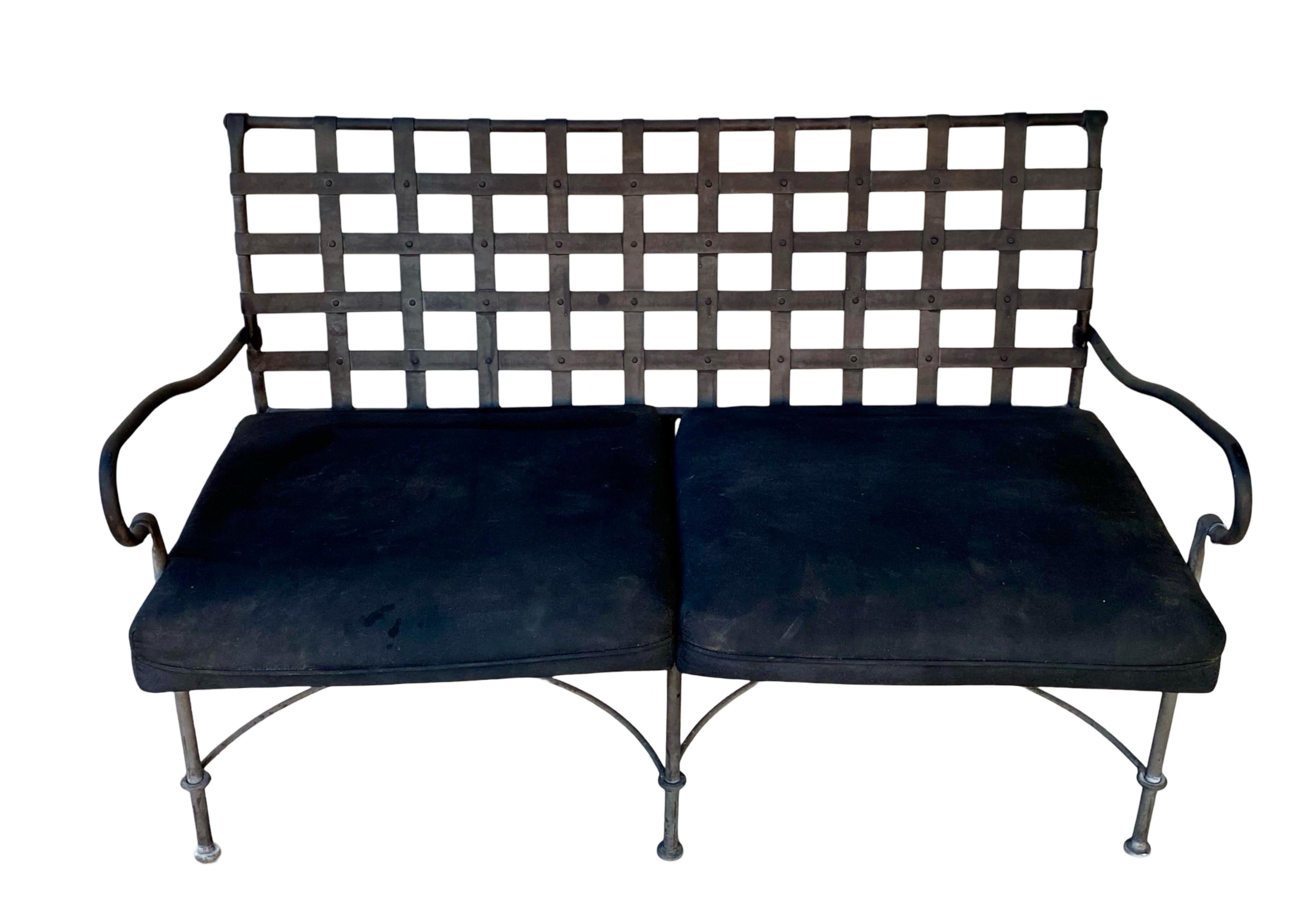 “Florentine” Design Attributed Vintage Rare Sofa With Orig Black Cushions For Sale 5