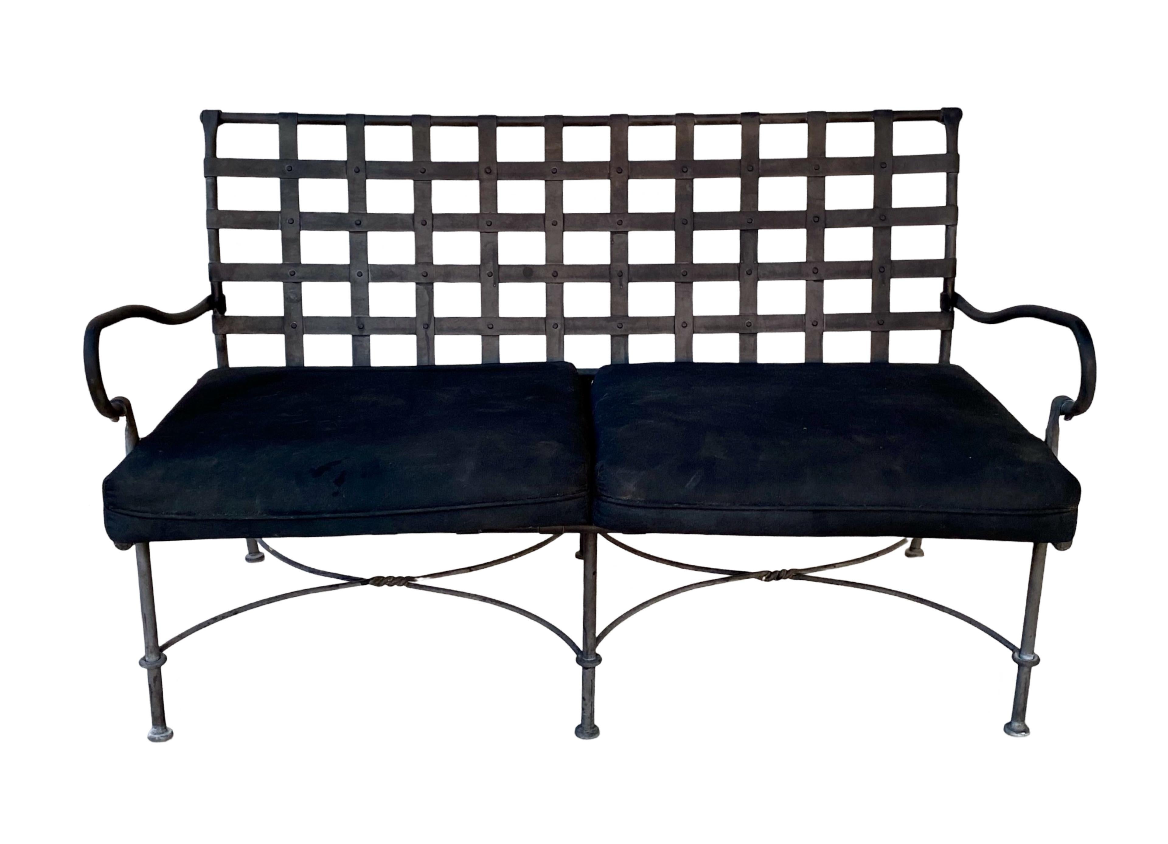 “Florentine” Design Attributed Vintage Rare Sofa With Orig Black Cushions For Sale 6