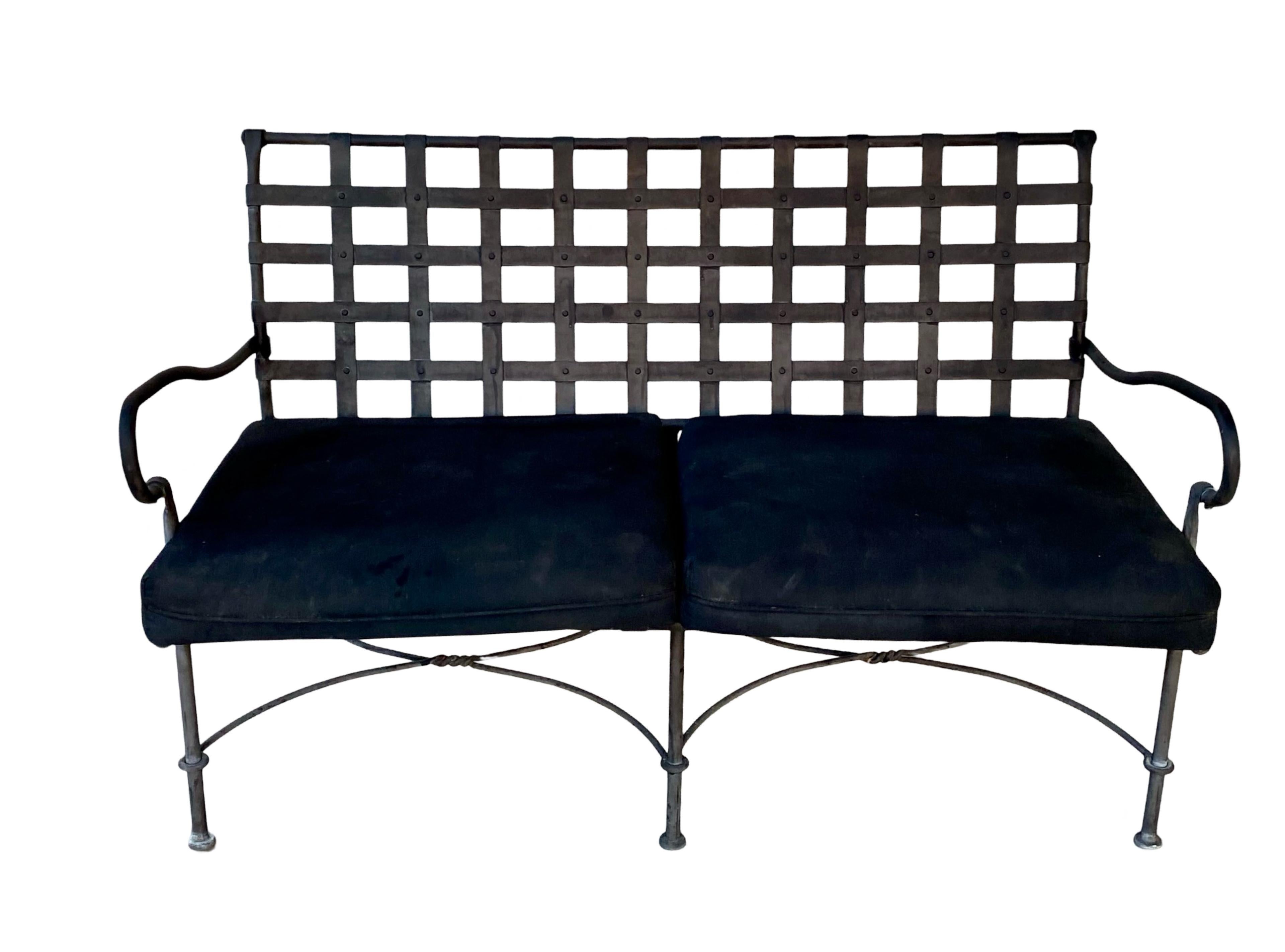 “Florentine” Design Attributed Vintage Rare Sofa With Orig Black Cushions For Sale 7