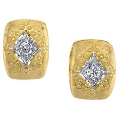 Florentine Diamant-Reifenohrringe aus Gelb- und Weißgold