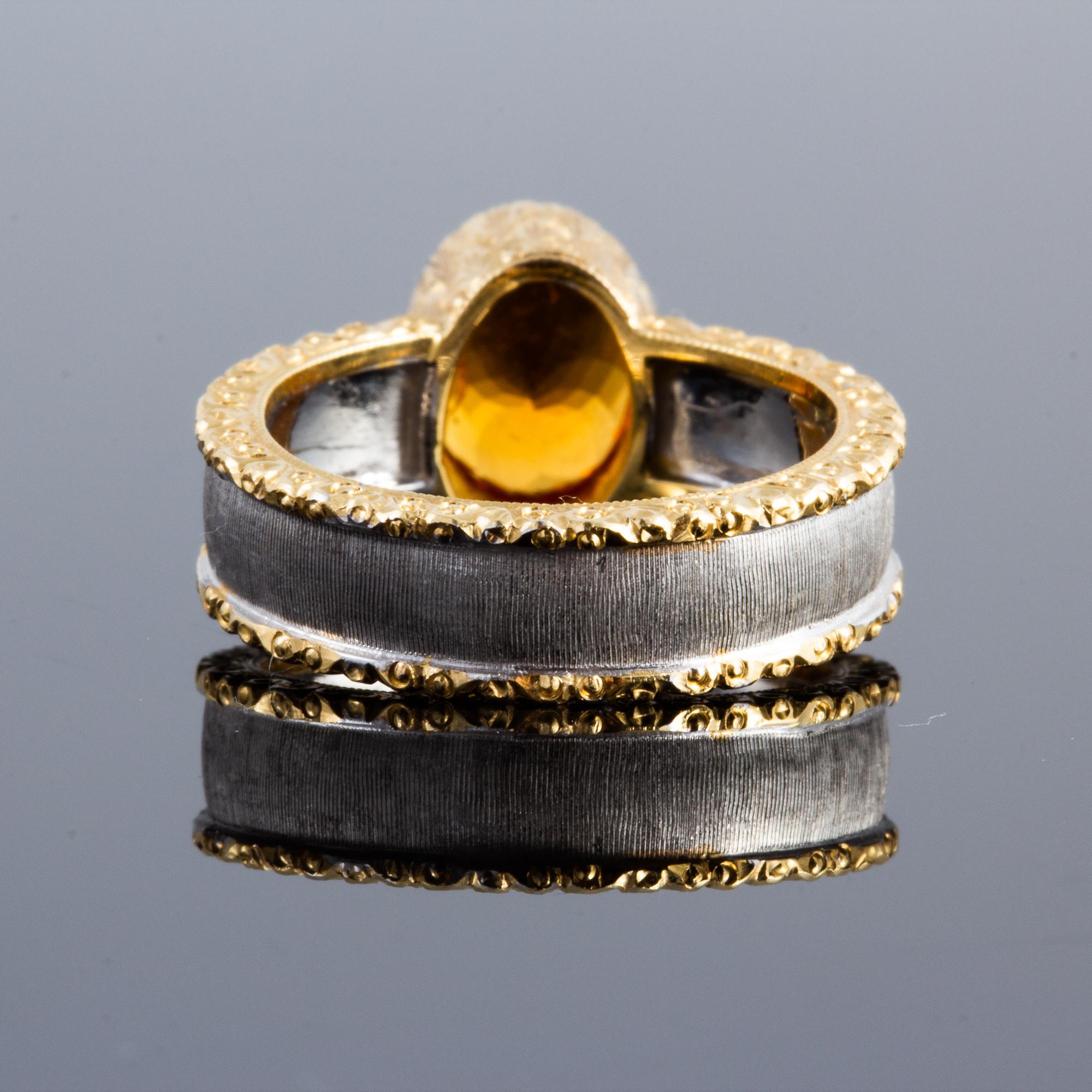 Florentine Engraved 3.14 ct Spersastite Garnet Ring For Sale 5
