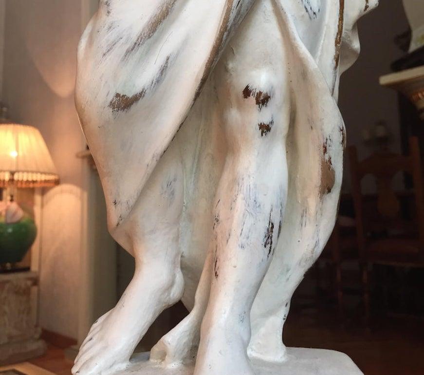 Florentine Cherub Table Lamp by Chelini White Finish, 1980 For Sale 5