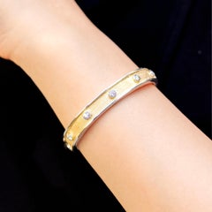 Florentine Finish 18 Karat Gold Etruscan Style Bangle