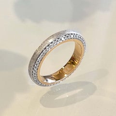 Florentine Finish 18 Karat Gold Italian Diamond Wedding Band