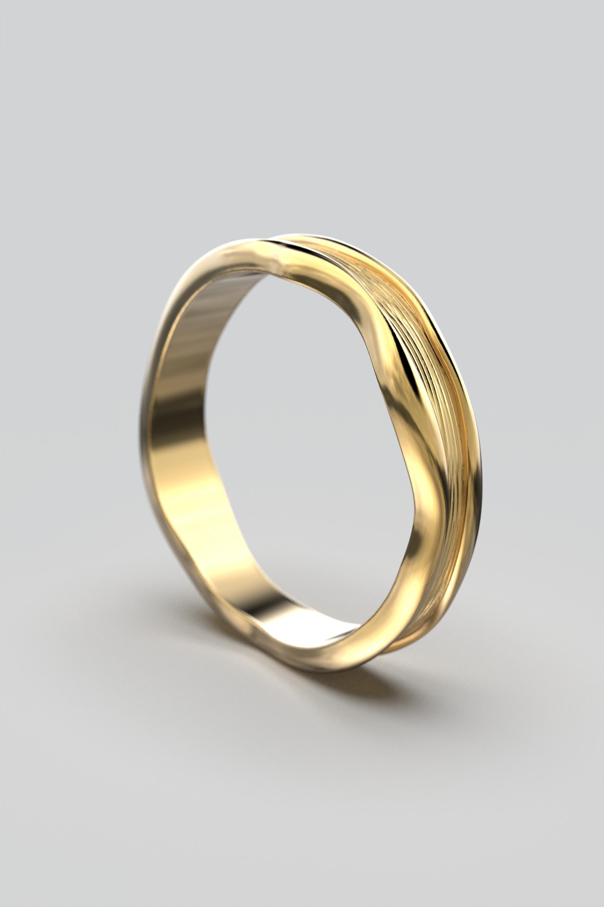 For Sale:  Florentine Finish Sophisticated Gold Wedding Band in 18k Made in Italy 3