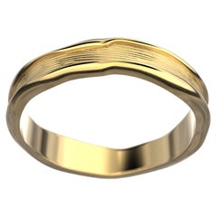 Florentine Finish Anspruchsvolle Gold Hochzeit Band in 18k Made in Italy