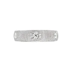 Florentine Finished 18 Karat White Gold Diamond Ring