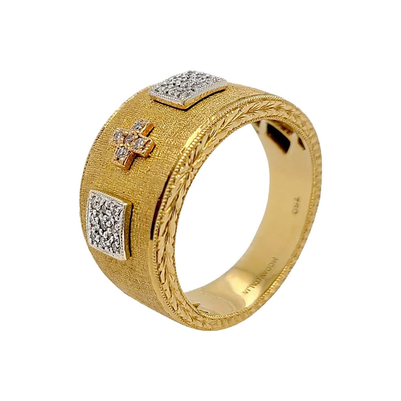 Producido por el galardonado diseñador italiano Stefano Vitolo. Stefano crea joyas artesanales únicas con excelentes piedras preciosas en una verdadera artesanía italiana del viejo mundo.
Este anillo artesanal tiene 0.23 quilates de peso total de