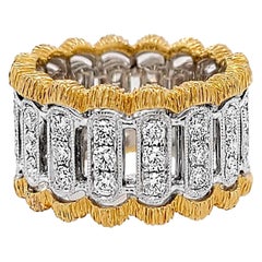 Florentine Finished Two-Tone 18 Karat Gold Italian Diamond Ring