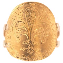Bague en or en forme de pièce de monnaie Florentine 1799ca