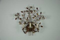 Florentine Flower Shape Wall Lamp by Banci Firenze, Italy, 1970s