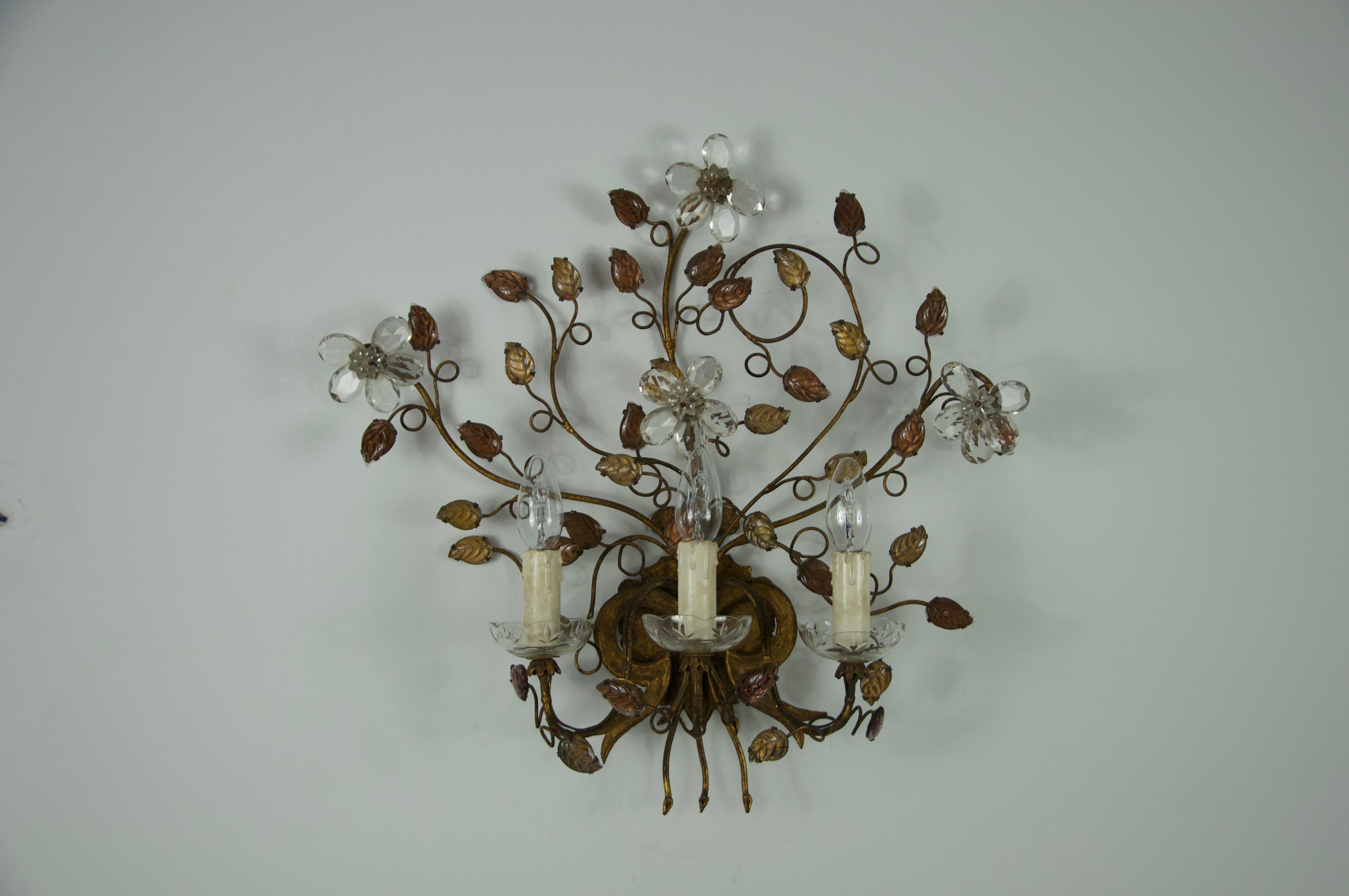 italien Applique Florentine en forme de fleur par Banci Firenze, Italie, années 1970 en vente