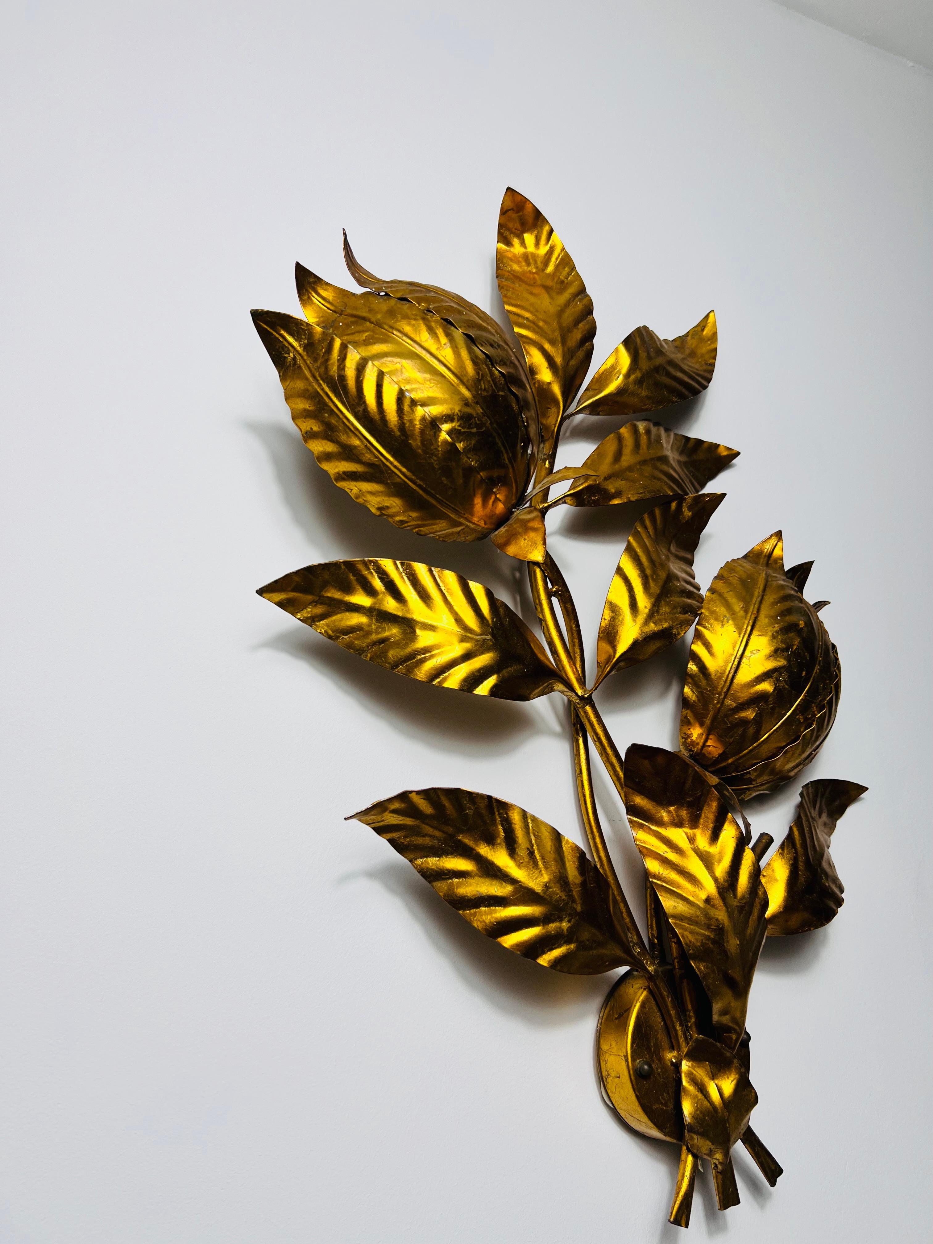 Lámpara de pared Florentine Flower Shape de Hans Kögl, Alemania, años 50 en Bueno estado para la venta en Hagenbach, DE
